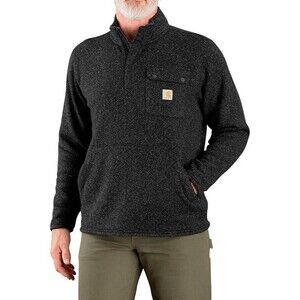 Carhartt Fleece Pullover Mens 2XL Black Heather Midweight Quarter Zip TS6378 XXL